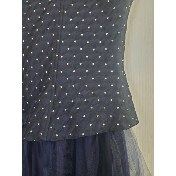 Niki by Niki Livas Vintage Navy Ombre Tulle Sparkly Formal Dress Gown, Size 12 - Picture 13 of 15